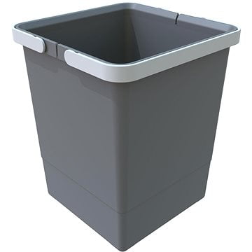 Elletipi Plastový koš s&nbsp;rukojeťmi MEDIUM, 10 L, šedý, 28 x 22,5 x 22,5 cm