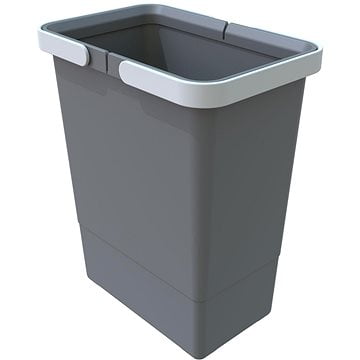 Elletipi Plastový koš s&nbsp;rukojeťmi SMALL, 6 L, šedý, 28 x 15 x 22,5 cm