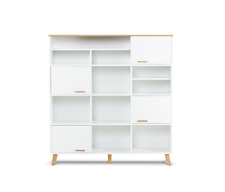 Regál FRISK – bílá / dub