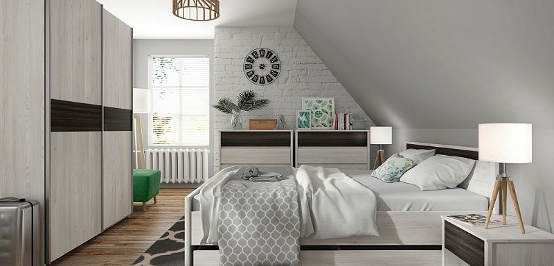 Ložnice TABURNO, modřín sibiu/borovice Larico, 5 let záruka