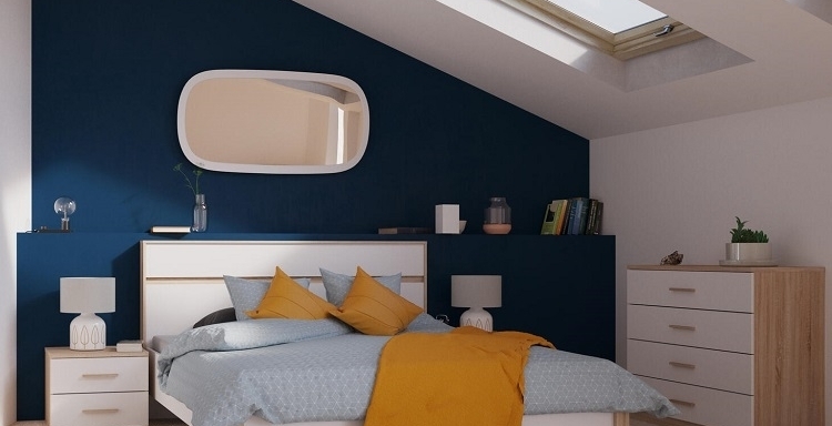 Ložnice WHEELER, dub kartáčovaný/bílá mat