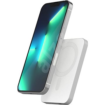 EPICO 5000mAh hliníková powerbanka s&nbsp;podporou uchycení MagSafe – stříbrná