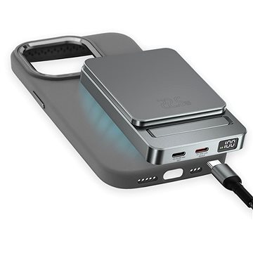 4smarts Wireless OneStyle with MagSafe compatible case for Apple iPhone&nbsp;15, 5000mAh, gray